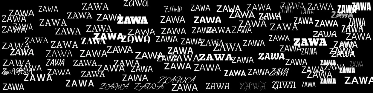 Tulisan ZAWA berulang-ulang dalam berbagai jenis huruf, plesetan dari meme Jawa adalah Kunci